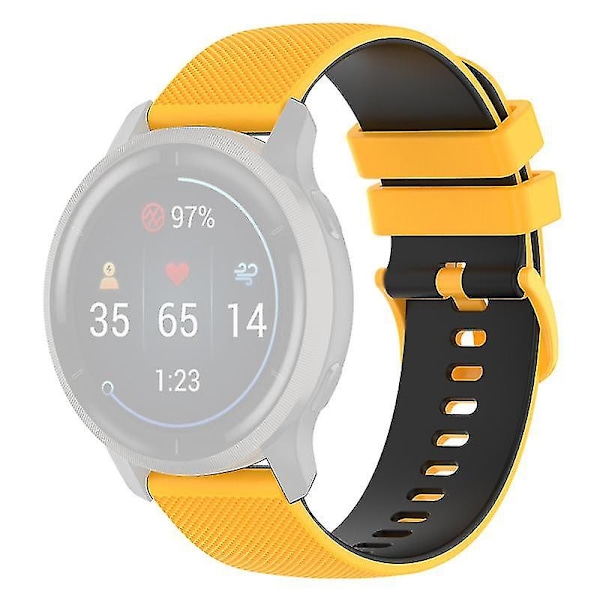 Garmin Venu2 Plus/Vivoactive 3/Vivomove Sport Silikon Armband Ersättning Klockarmband 20mm Yellow Black F Other Smartwatch Model