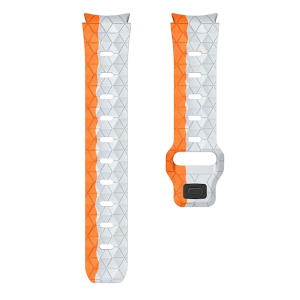 KLB-ZQWFKGJ-001 For Samsung Galaxy Watch 4 / 5 / 6 Fotballmønster Silikonklokke Rem Stropputskifting Grey Orange