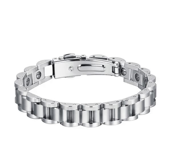 Armbånd til magnetisk sort hæmatit, urkæde-stil armbånd til justerbar pasform (stål)