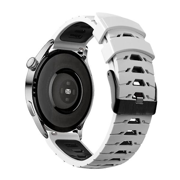 KLB-SSTXGJ-001 Til Samsung Galaxy Watch3 45mm / Huawei Watch Ultimate Trapezformet Silikon 22mm Rem White Black