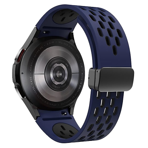 KLB-SSCXKGJ-002 Til Samsung Galaxy Watch4 / Watch 5 Pro / Watch6 Rem med Magnetisk Sort Spænde Midnight Blue  Black Black Buckle