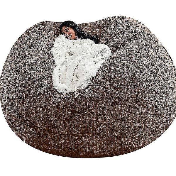 Lazy Sofa Bean Bag Kunstig Pels Bean Bag Bean Sofa brown 150cm*75cm