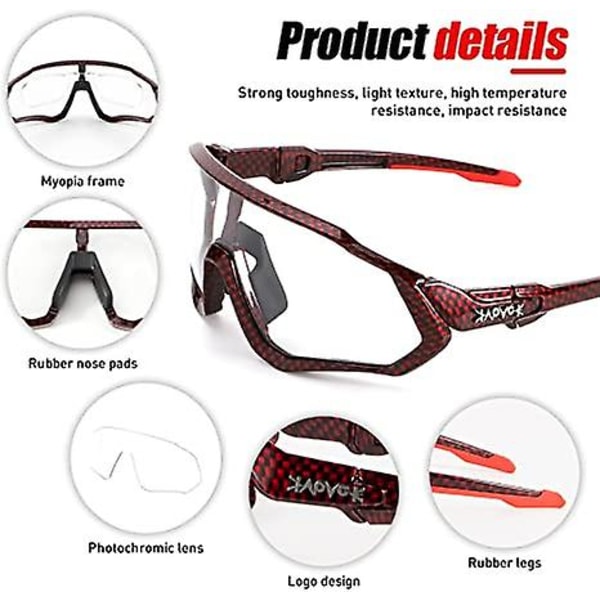 Pyöräilylasit Miesten Photochromic Aurinkolasit Naiset Mtb Maastopyörä Polkupyörä color 6