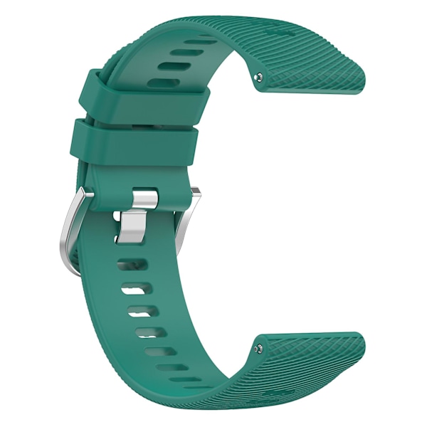 For Garmin Forerunner 265 Silikonihihna 22mm Ristiraita Pehmeä Urheiluranneke Dark Green