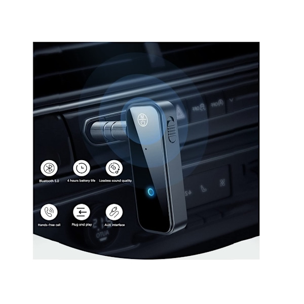 Bluetooth 5.0 Sender Modtager 3.5mm Bluetooth Lydadapter 2 i 1 Bærbar Trådløs 3.5mm Aux Lyd Ca,