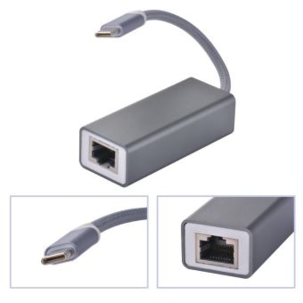 Type C USB-C 3.1 - RJ45 Gigabit 10/100/1000Mbps Ethernet LAN-verkkosovitin Yhteensopiva