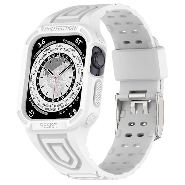 Klockarmband för Apple Watch Series 8/7 41mm/6/5/4/SE/SE (2022) 40mm/3/2/1 38mm Integrerat klockarmband White, White C Apple Watch Series 9 4