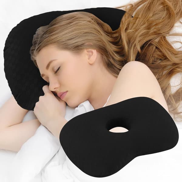 Öronpiercingkudde för CNH och öronvärk, inflammation, trycksår (rutig svart) Checkerboard Black