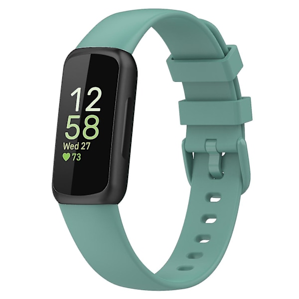 For Fitbit Inspire 3 Solid Silikon Watch Band Pin Buckle Wrist Strap Replacement, Størrelse: L Green, Pine Needle Green A Fitbit Inspire 3