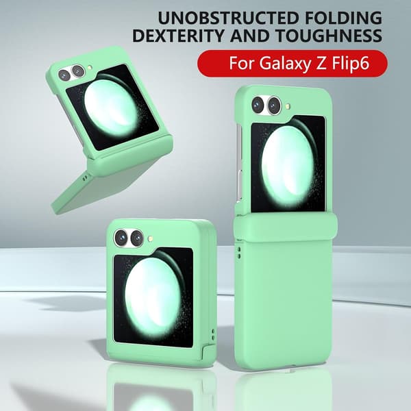 Etui til Samsung Galaxy Z Flip 6, hengselbeskyttelse Light Green