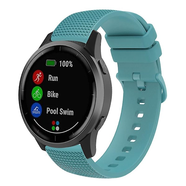18mm Rutete Silikonurrem for Garmin Venu 3s / Forerunner 265s Green