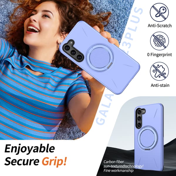 Fodral för Samsung Galaxy S23, roterande stödstöd TPU + PC (lila)