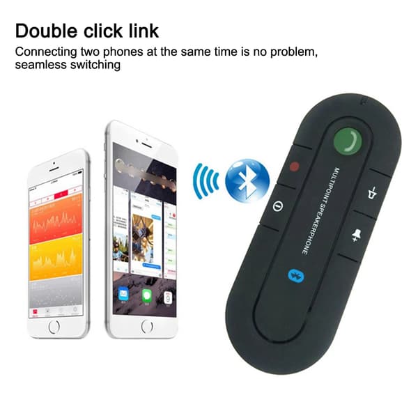 Bilhögtalartelefon, Solskydd Bluetooth 4.2 Handsfree Ljudkit (Blå)