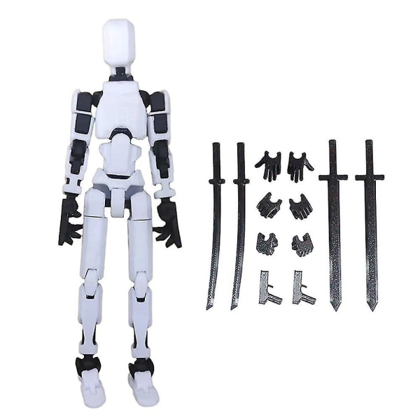 T13 Action Figure Titan 13 Action Figure Robot Action Figure3D Printed Action Black White