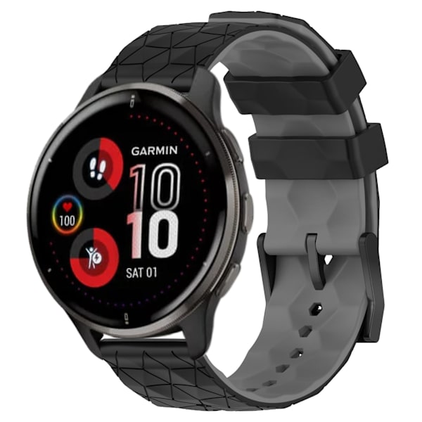 To-fargets silikonrem for Garmin Venu 2 Plus