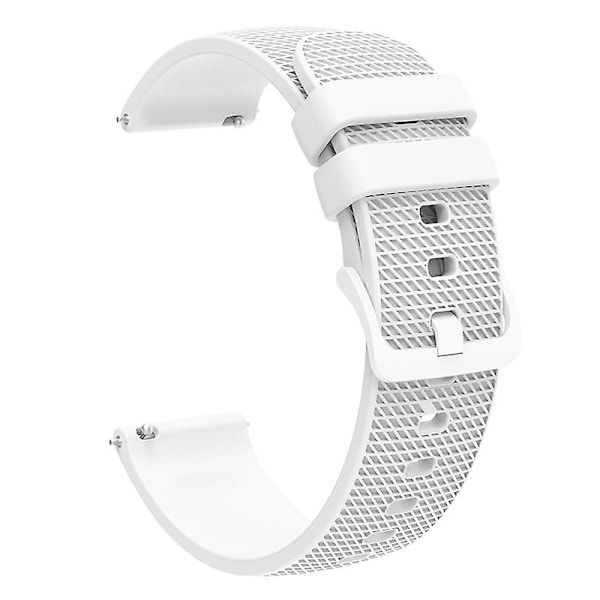 20mm Rutete Mønster Sport Band Silikonurrem for Garmin Vivomove 3 / Garminmove 3 White