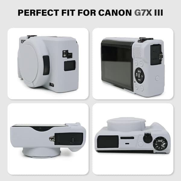 Etui - For Canon Powershot G7X Mark Iii digitalkamera, med avtakbart linsedeksel (grå)
