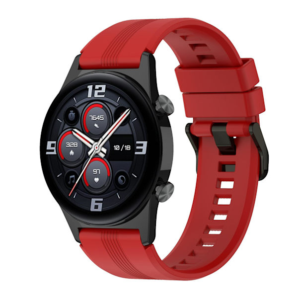 For Honor Watch GS 4 Pehmeä Silikonihihna 22mm Vaihdettava Ranneke Red