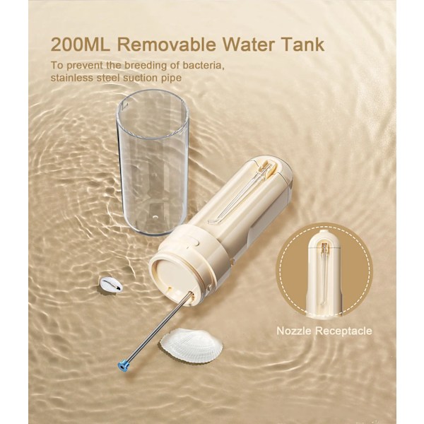 Suuvesisuihku - 200 ml vesisäiliö 4 suuttimella, oikomishoitoon, läpinäkyvä