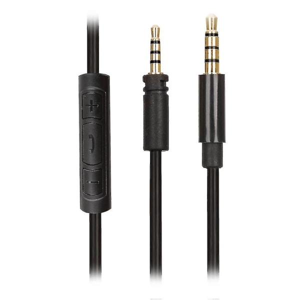 1,8 m kabel for Sennheiser Momentum 2.0 med volumkontroll og mikrofon - inline ledning - svart