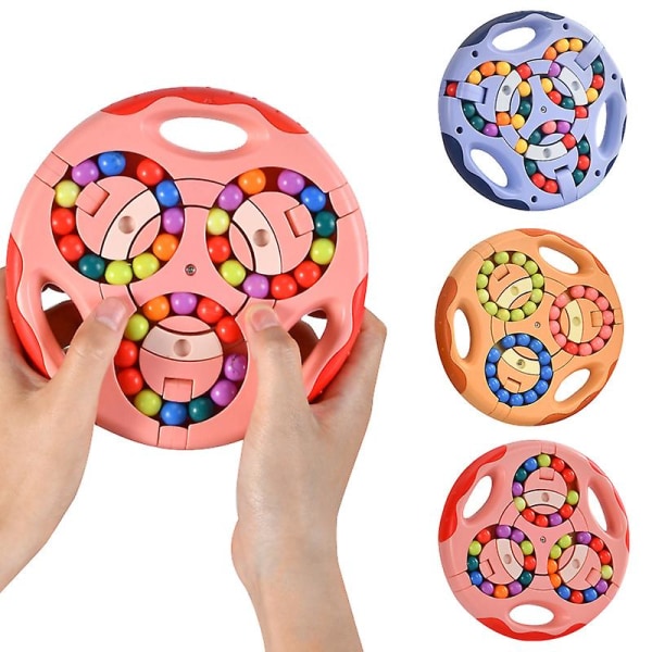 Roterende Magic Bean Legetøj Dekompressionslegetøj Roterende små perler Fidget Spinner Magic Cube Legetøj Børn Puslespil Pædagogisk Blue