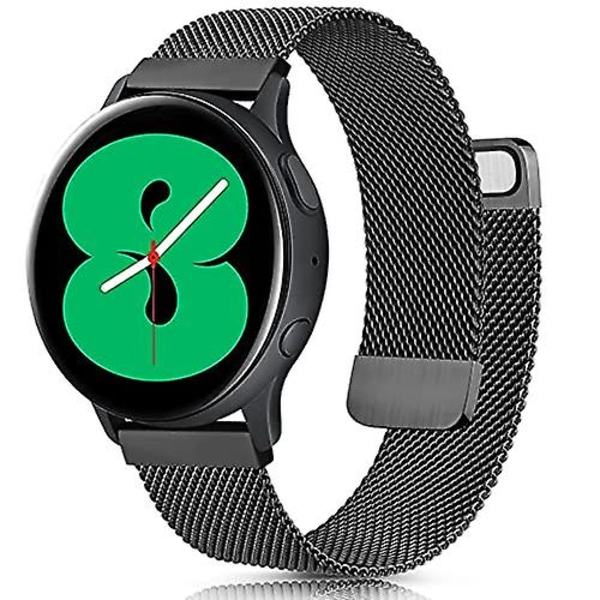 Milanese Armband För Samsung Galaxy Watch 4 Active 2 Huawei Watch Gt2 Magnetspänne Metal Andas Armband För Amazfit Gtr Amazfit GTR 47mm Black