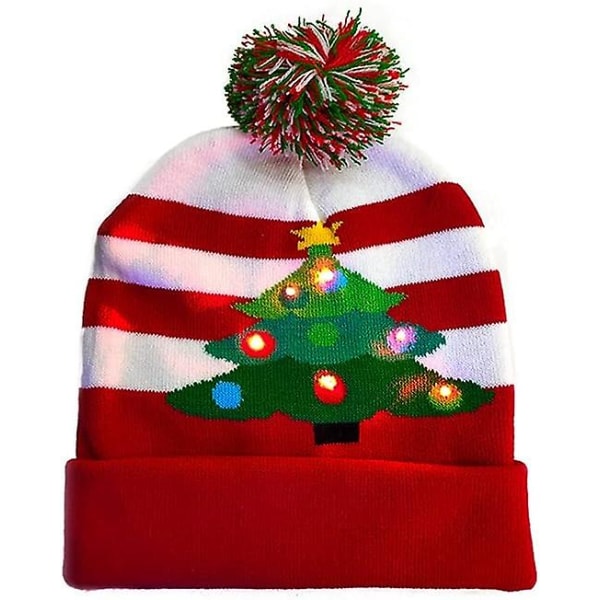 Led Christmas Hat,,joulu Led Neulottu Light Up Hat Unisex Winter Beanie Cap B