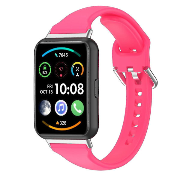 Silikonarmband med snabbkoppling för Huawei Watch Fit 2, sportarmband, ersättningsarmband Pink, Rose L Huawei Watch Fit 2