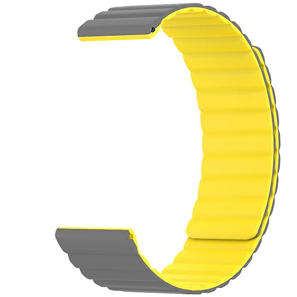 Silikoninen 20 mm:n magneettinen urheiluranneke Huami Amazfit Gts 4/3/2/1/mini -kellolle Grey Yellow