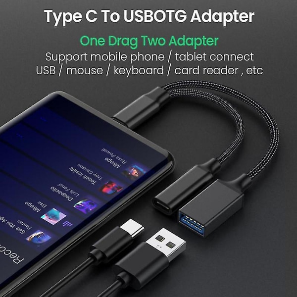 USB C Otg -lataussovitin 10w Pd-laturi 2 in 1 Type-c Uros - Usb2.0 Naaras Otg-liitin Matkapuhelinsovittimet Macbook Pro 02 Type C 10W