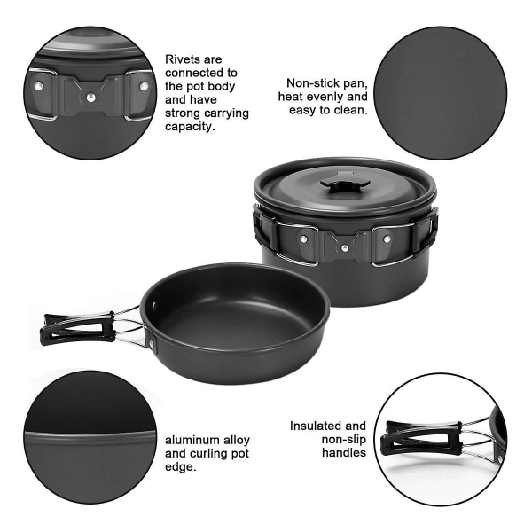Camping Köksredskap Bärbar gryta Kopp Teaport Set Vikbar utomhusmatlagning Set Vandring Picknick Tablewa green