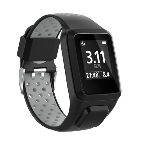 Ersättningssilikonrem för TomTom Adventurer / Runner 2 3 / Spark 3 Jet Black