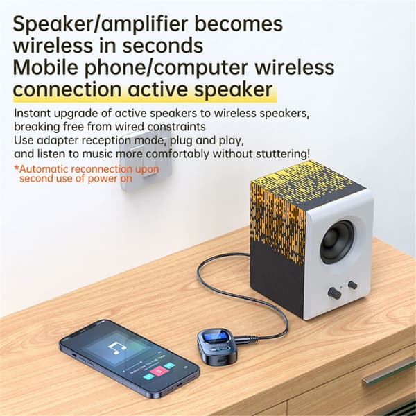Bluetooth-mottaker T68 LED digitalt display Bluetooth-kompatibel 5.3-sender
