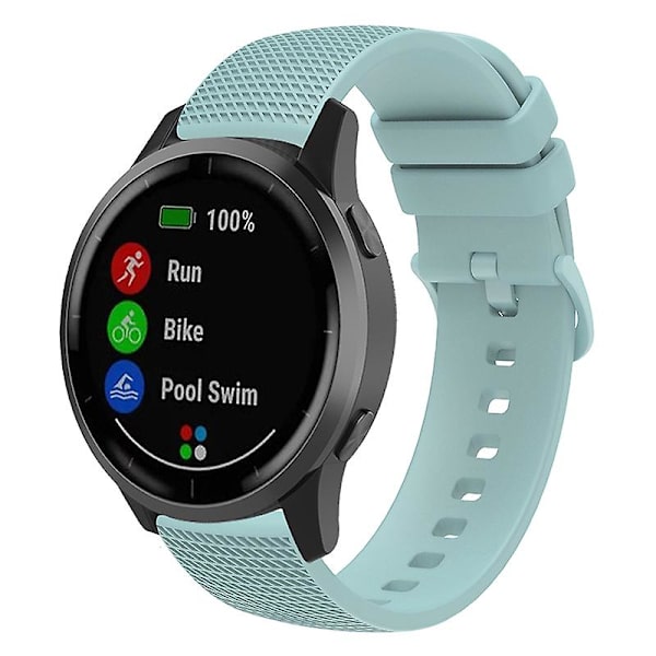 18mm Rutete Silikonurrem for Garmin Venu 3s / Forerunner 265s Light Green