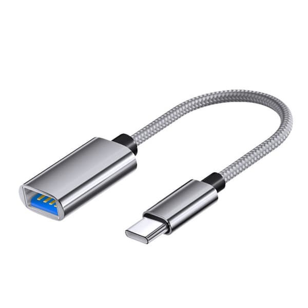 Adaptere USB hunn til TYPE-C OTG-kabel (grå)