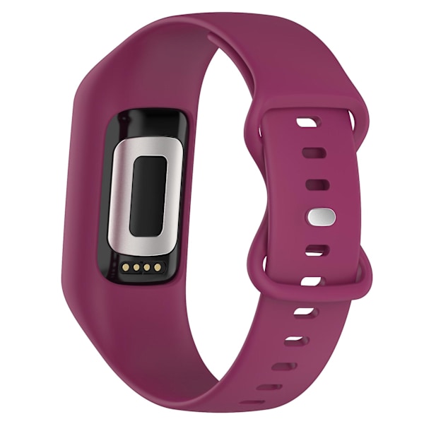 Integrer silikoneurrem til Fitbit Charge 6/5/4/3, urrem med etui Wine Red