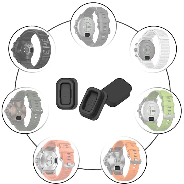 Dammskyddande laddningsportsskydd i silikonfodral - för Coros Pace 2/vertix Smartwatch Red