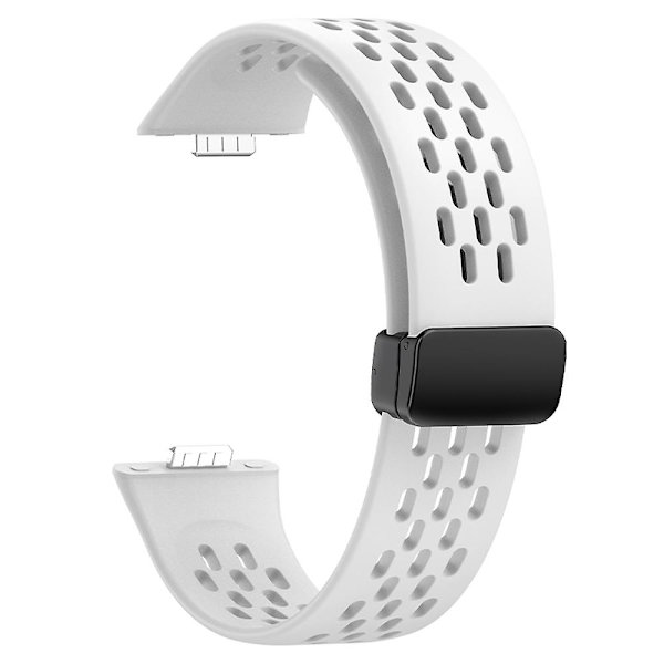 Huawei Watch Fit 3 -silikoniranneke, ontto hihna magneettisella taittolukolla White