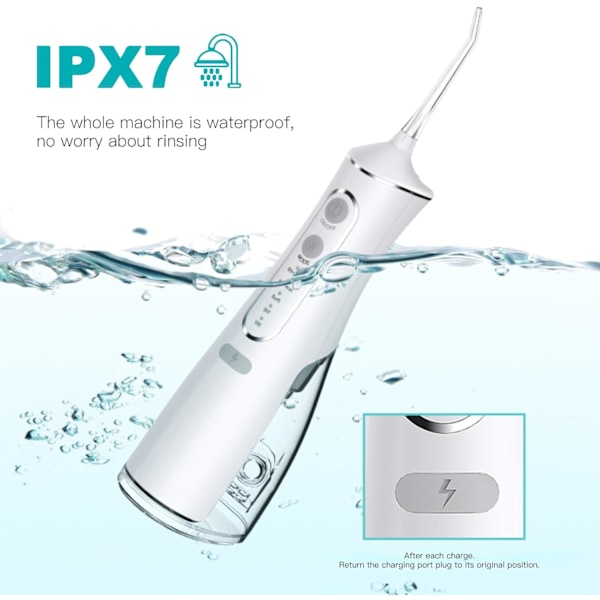 Oral Irrigator - 4 Lägen, 300 ml Vattentank (Vit)