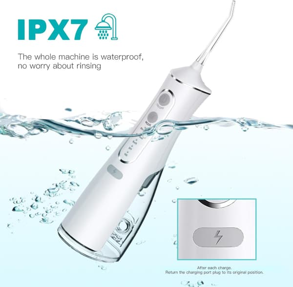 Oral Irrigator - 4 moduser, 300 ml vanntank (svart)