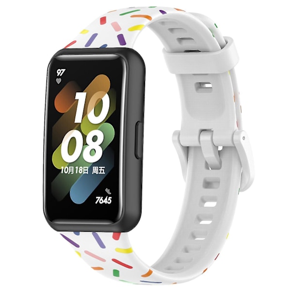Til Huawei Band 7 Plettet Rem til Håndled, Udskiftning af Silikonurrem White, White B Huawei Band 7