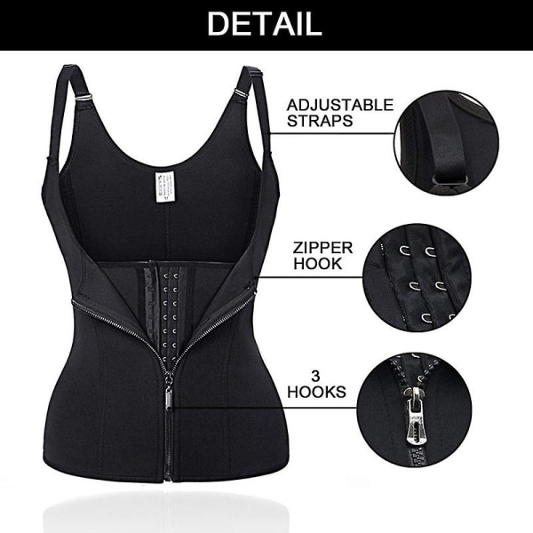 3 Clip & 1 Vetoketju 6 Teräsluullinen waist trainer Sport Workout Body Shaper Vatsanhallinta XL Purple