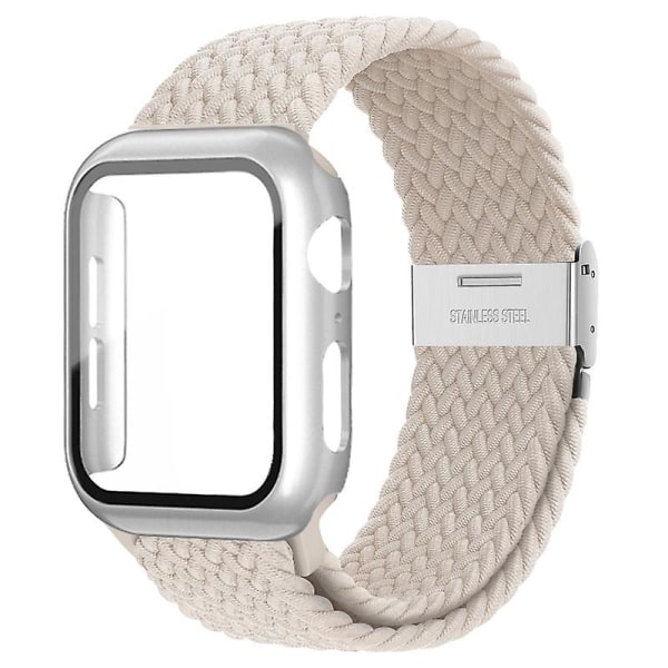 Flettet solo-løkke til Apple Watch-bånd 44 mm 40 mm 45 mm 41 mm 42 mm 38 mm urkasse+rem Nylon elastisk armbånd Iwatch Serie 3 5 6 Se 7 8 40mm series 654 se Star