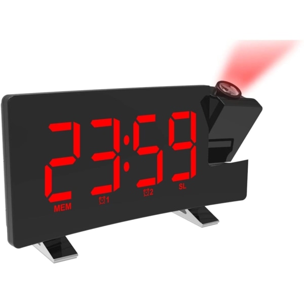 Radio LED USB -klocka med takprojektion red