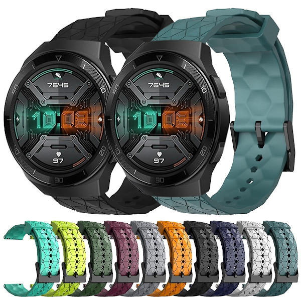 Fodboldmønstret urrem til Huawei Watch GT 2E Army Green