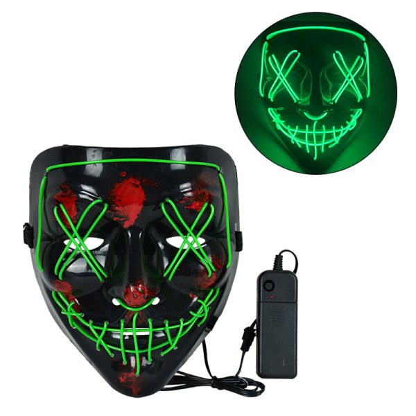 Cosmask Halloween Neon Mask Led Mask Masque Masquerade Festmasker Lys Glow In The Dark Sjove masker Cosplay kostumetilbehør 5
