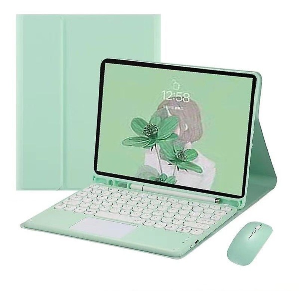 Bluetooth näppäimistö ja hiiritelineen case cover Ipad Air 4 10,9" Green