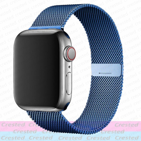 Milanese løkkestropp For Apple Watch Ultra Band 44mm 40mm 45mm 41mm 49mm 42mm 38mm 44 Mm Correa-armbånd Iwatch Series 3 6 Se 7 8 42mm 44mm 45mm 49mm Blue