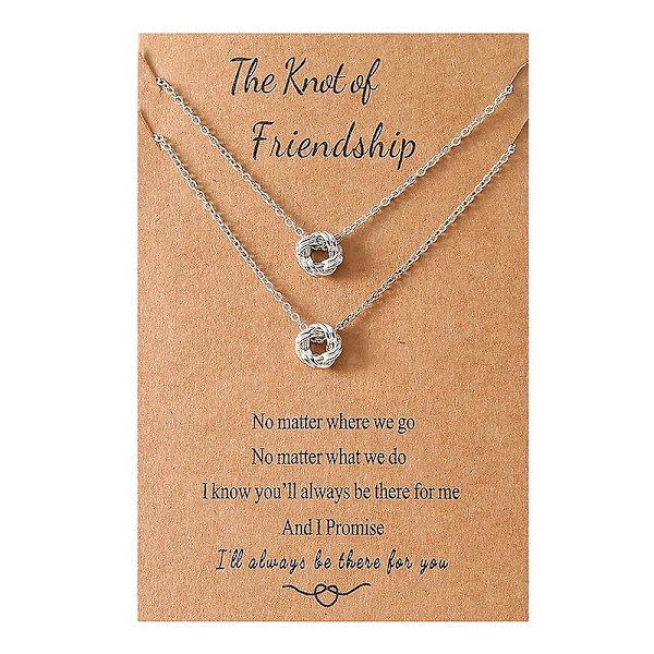 Best Friend Knot -kaulakoru Täydellinen syntymäpäivälahja pitkän matkan ystäville Silver 2