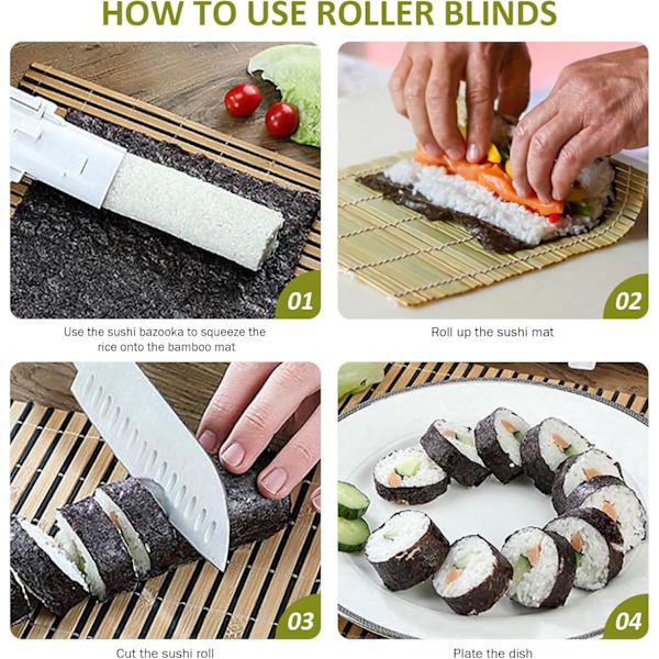 Sushimaskin - Bazooka Maker Kit med rullmatta (blå)